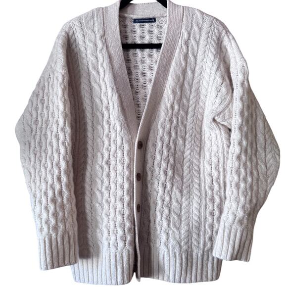 Brandy Melville Cream Cable Knit Cardigan - One Size wool blend - Picture 1 of 6